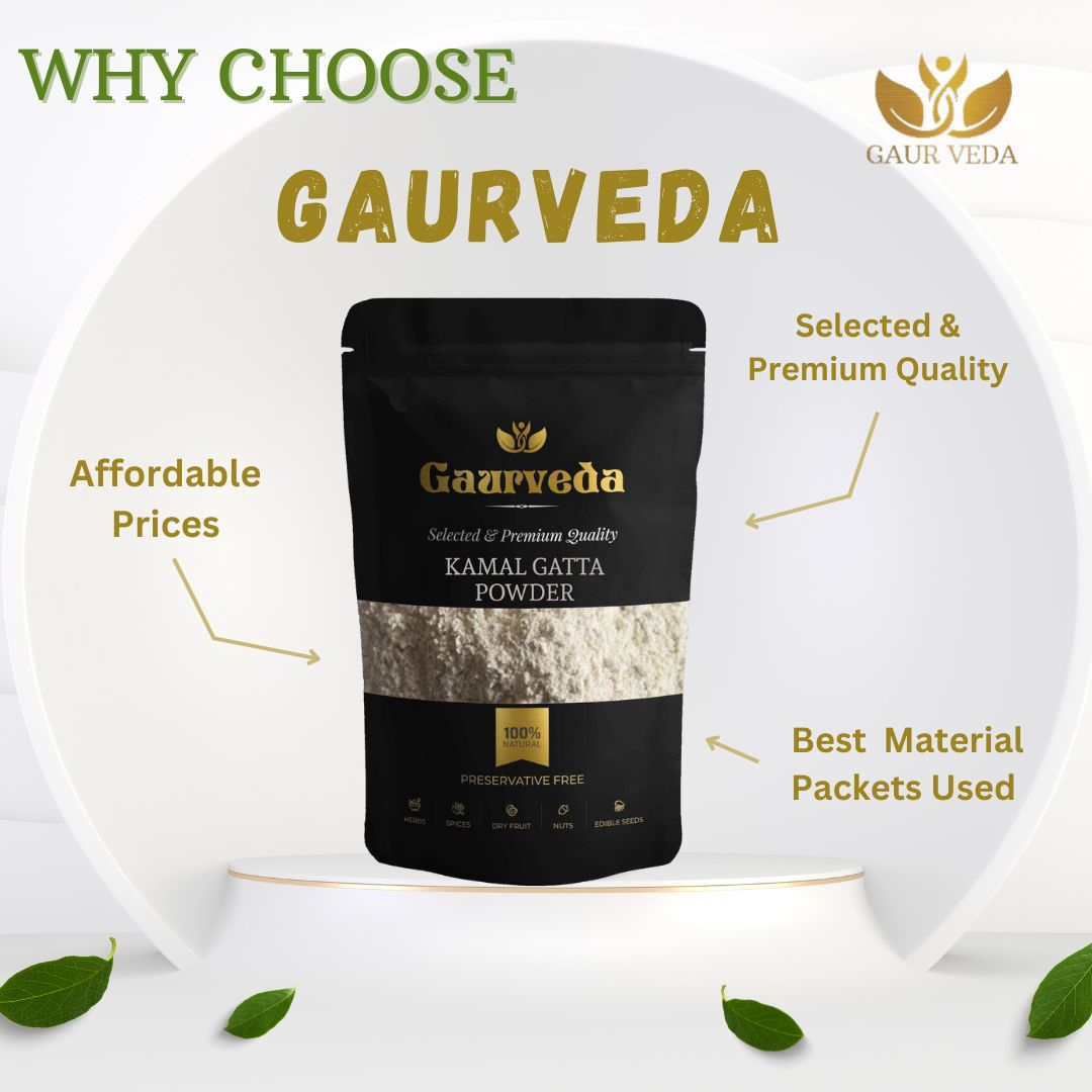 Gaurveda Kamal Gatta Powder - Nelumbo Nucifera Gaertn - Lotus Seeds Powder (100 Grams)