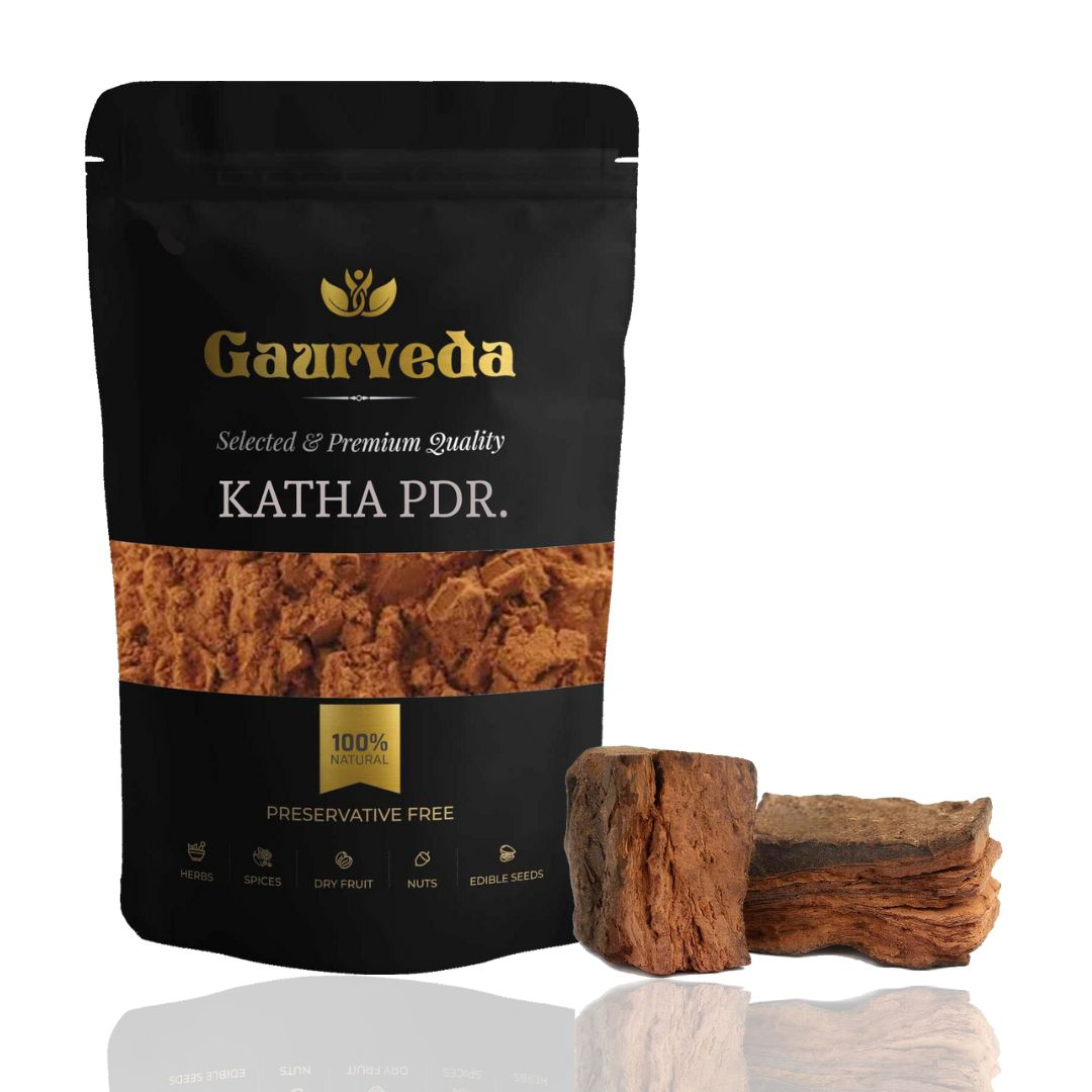 GAURVEDA Katha Powder (300gm) for Hair Growth | Kattha Powder | Katha for Pan | Acacia Catechu Pdr. For Paan | Pure & Natural