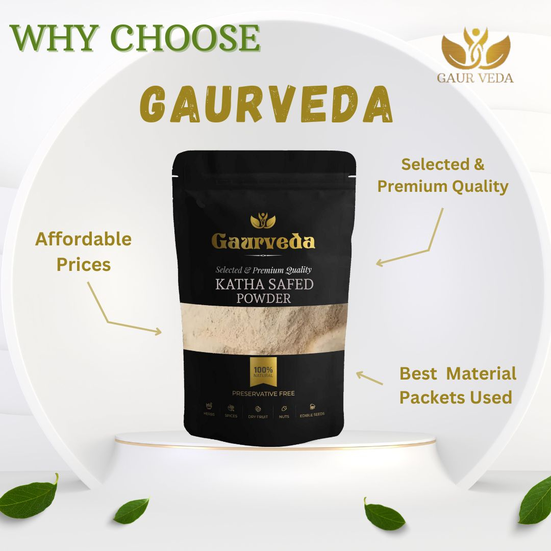 GAURVEDA White Kattha Powder (300 Gm) - Catechu - Safed Katha - Acacia Catechu
