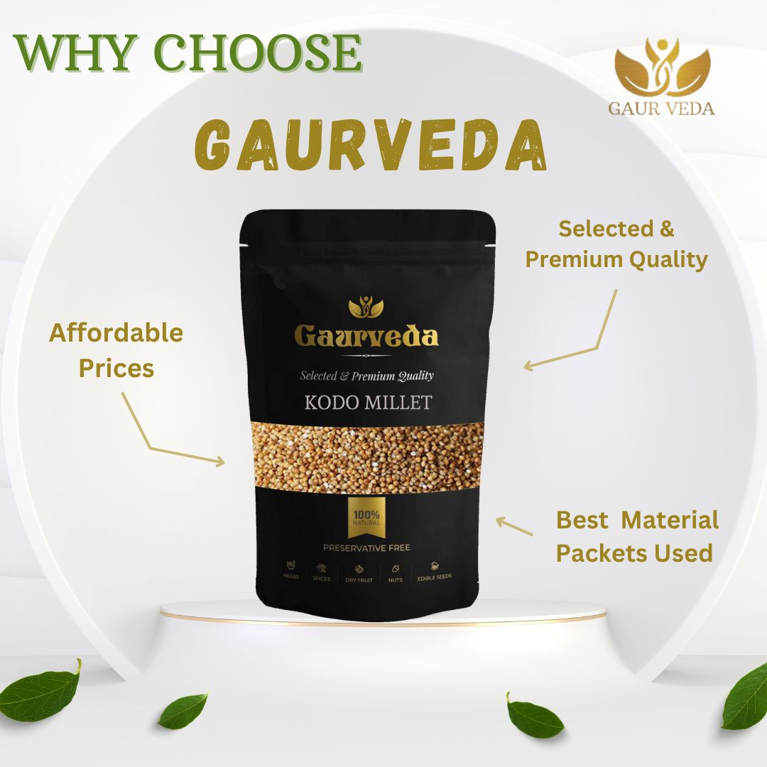 GAURVEDA Kodo Millet - Naturally Nutritious Ancient Grain, Gluten-Free, Healthy Staple for Everyday Cooking & Wholesome Indian Meals | 1000 Grams