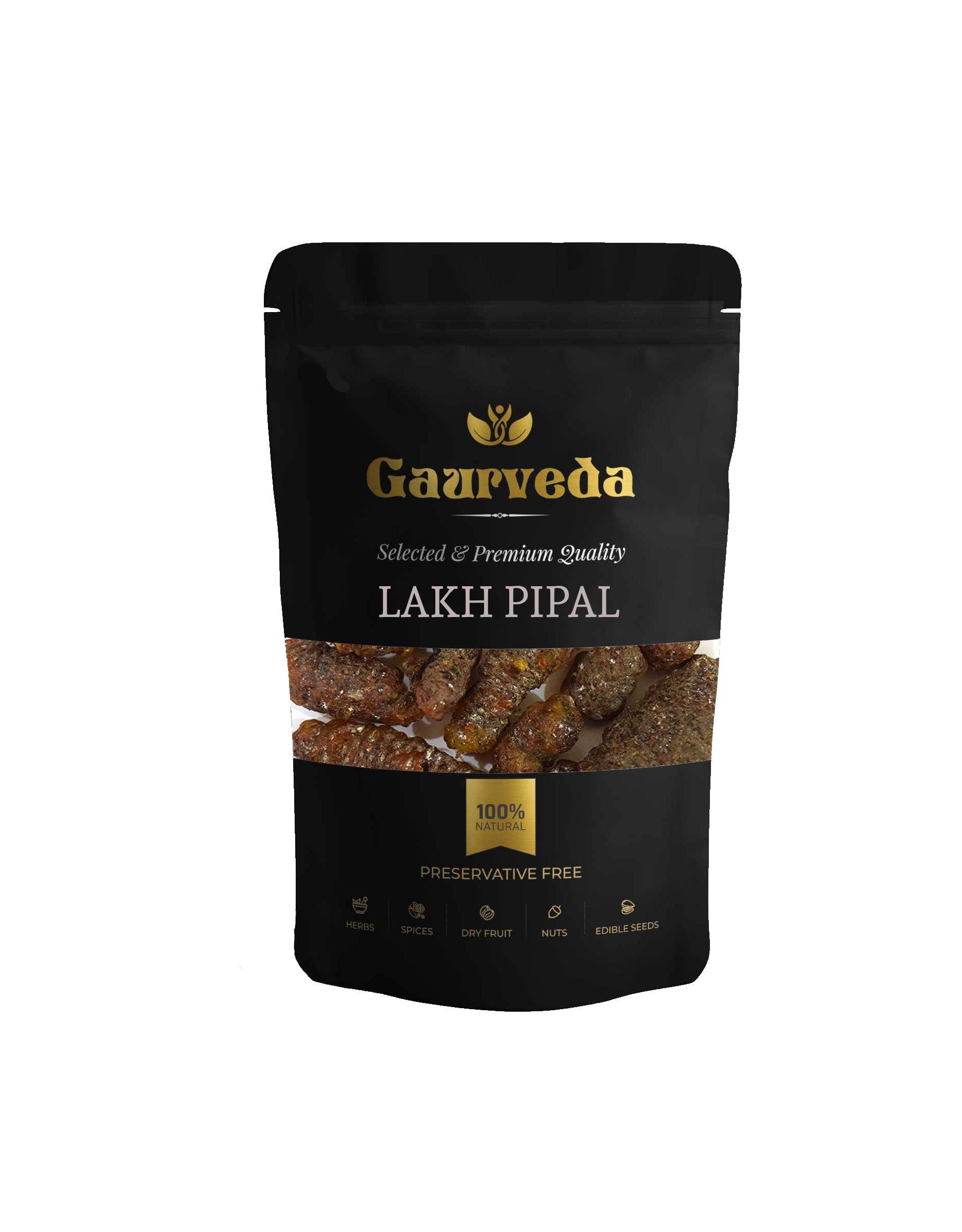 GAURVEDA Lakh pipal 100% Natural & Pure | Traditional Ayurvedic Herb/Seed/Powder | Supports Wellness & Daily Health | Ideal for Herbal Remedies, 100 Grams