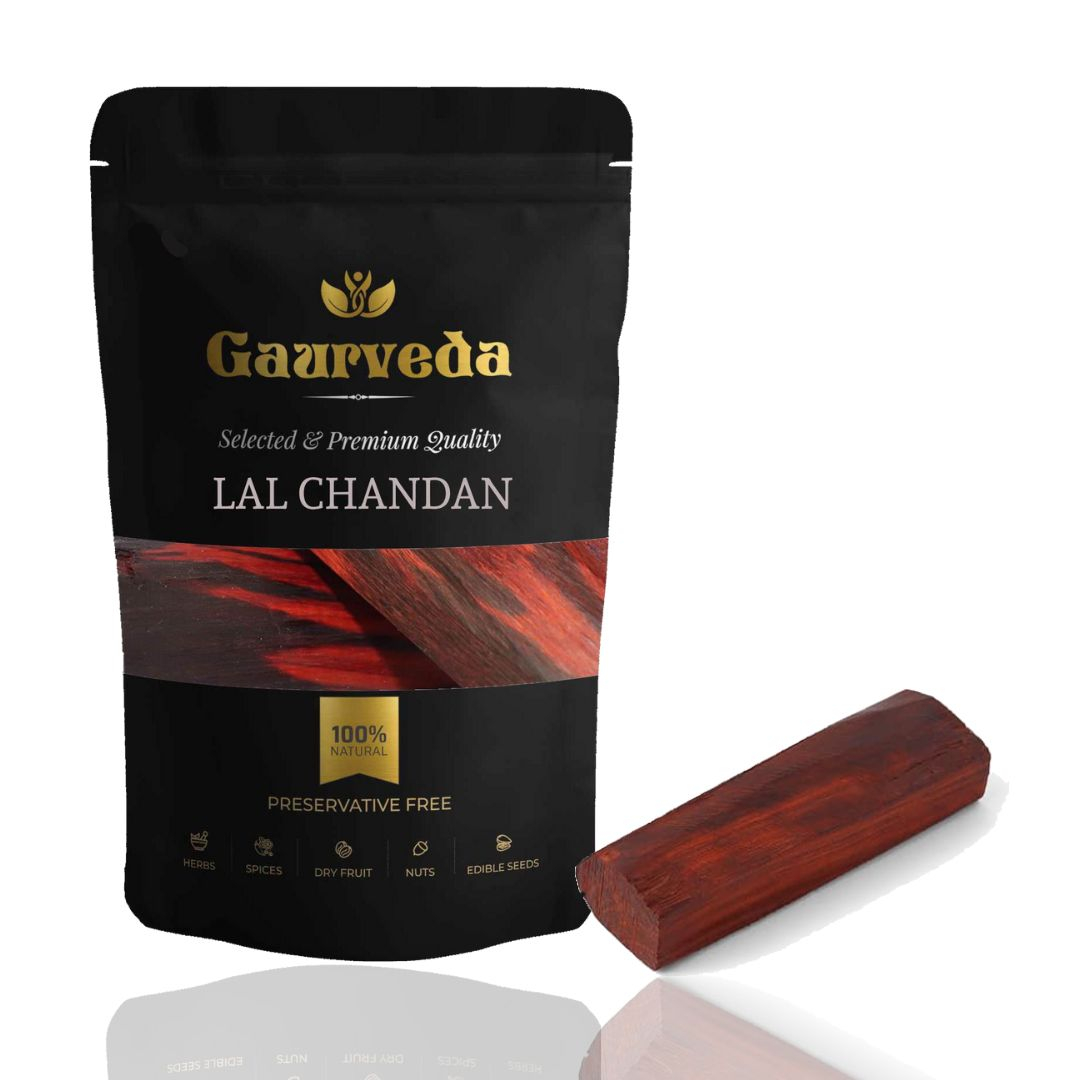 GAURVEDA Chandan Stick Red - Red Sandalwood Stick   Natural Lal Chandan for Spiritual Rituals and Meditation (2 Stick)