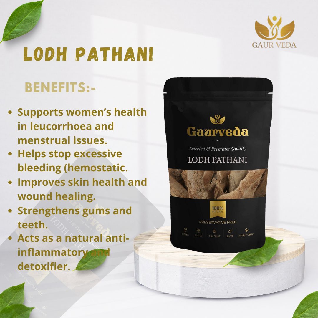 GAURVEDA Lodh Pathani 100% Natural & Pure | Traditional Ayurvedic Herb/Seed/Powder | Supports Wellness & Daily Health | Ideal for Herbal Remedies, 100 Grams