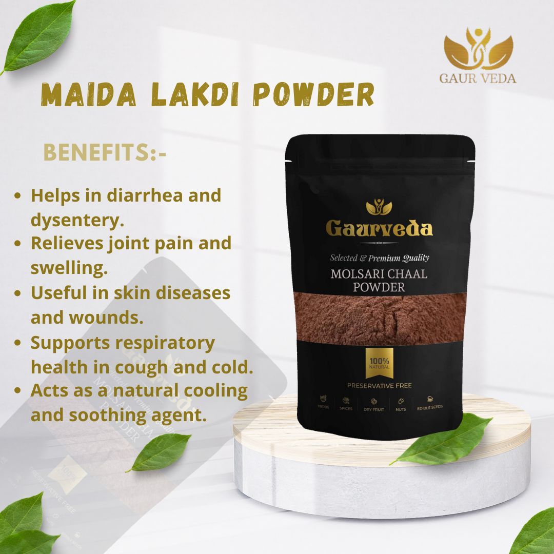 GAURVEDA Maida lakdi Powder 100% Natural & Pure | Traditional Ayurvedic Herb/Seed/Powder | Supports Wellness & Daily Health | Ideal for Herbal Remedies, 100 Grams