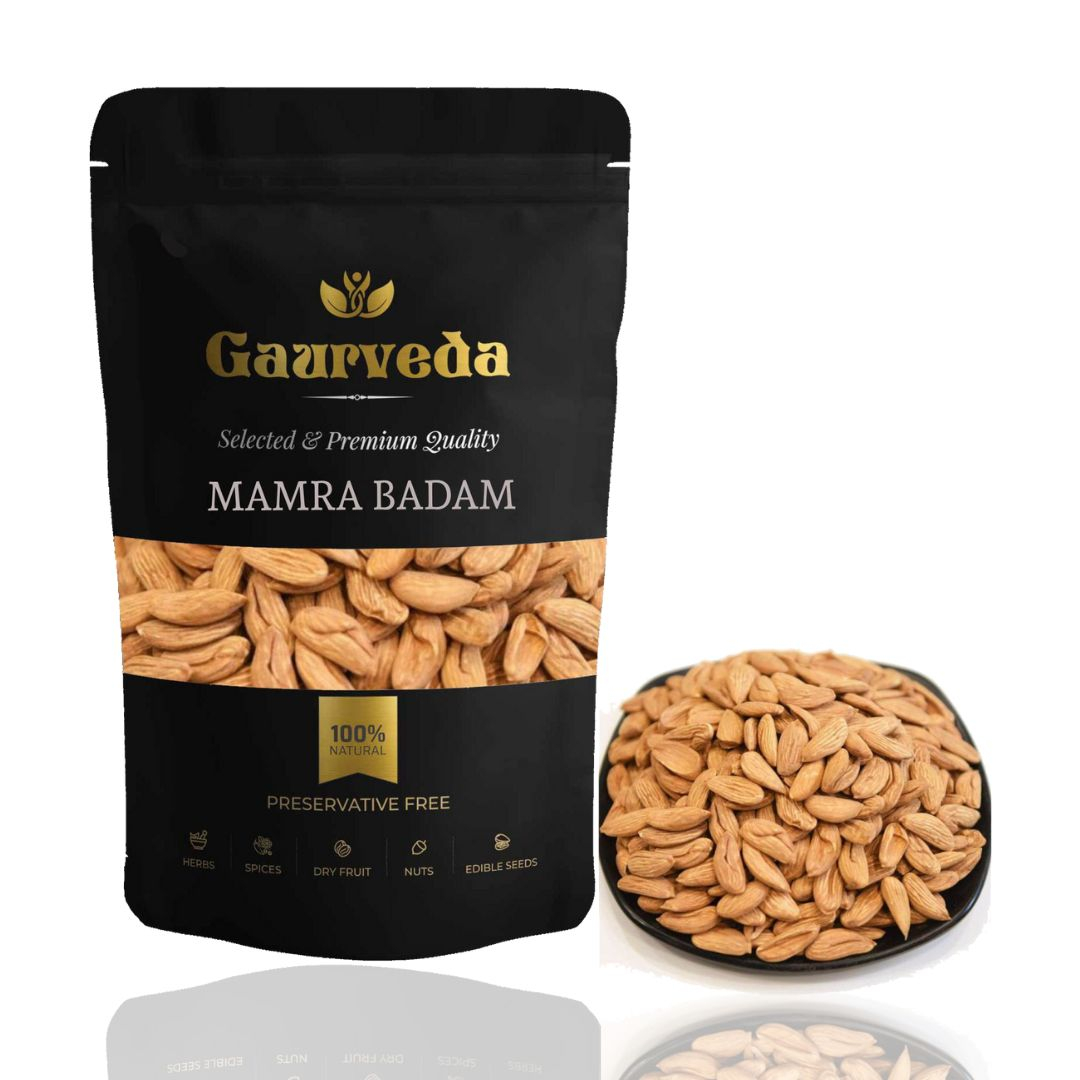 Gaurveda Almonds Mamra - (Grade A ++ Nuts, Premium,Rich In Oil, Imported) Richest Natural Source of Vitamins, Magnesium & Protien | Special Mamra Badam Giri (100 Grams)