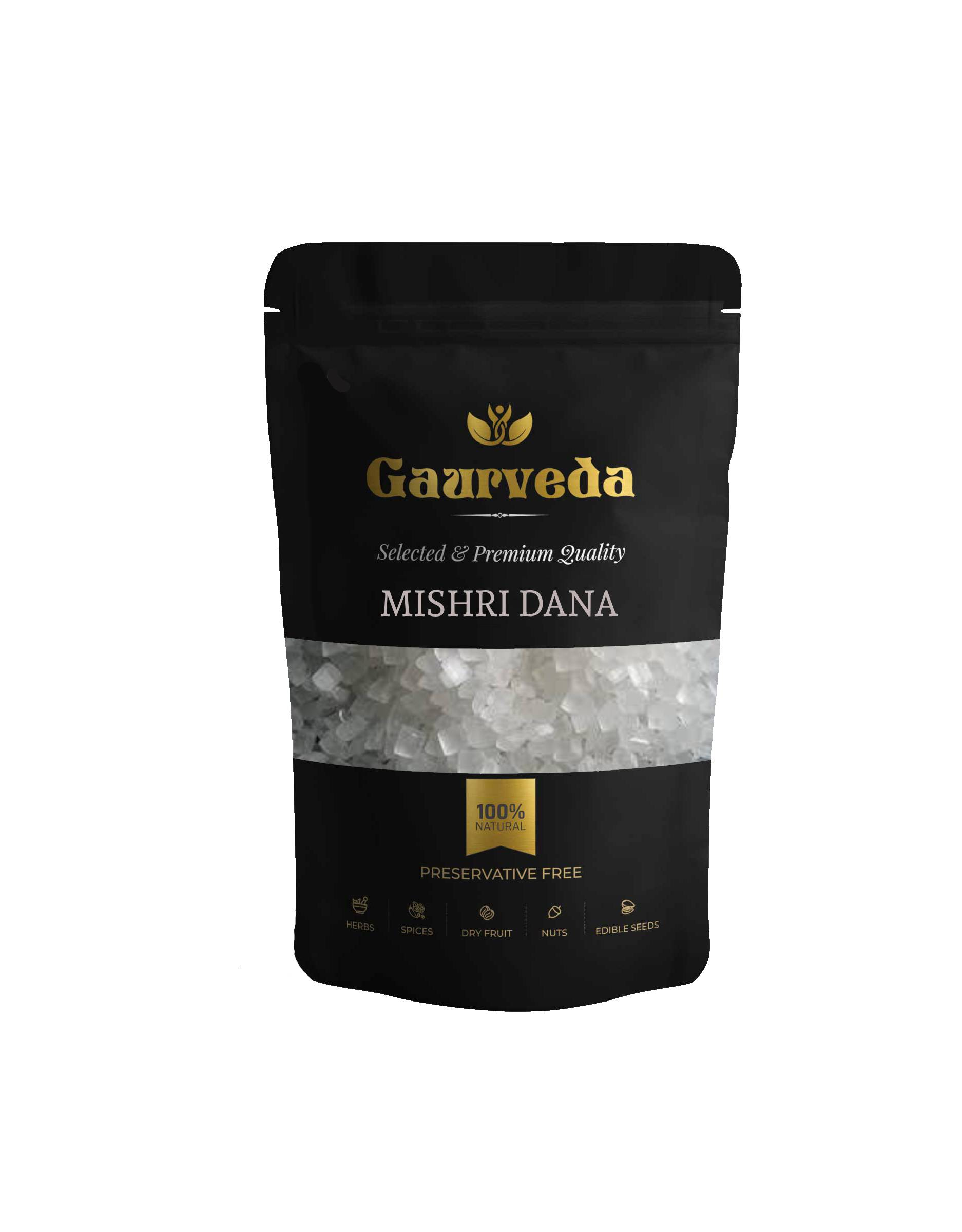 GAURVEDA Mishri Dana 100% Natural & Pure | Traditional Ayurvedic Herb/Seed/Powder | Supports Wellness & Daily Health | Ideal for Herbal Remedies, 100 Grams