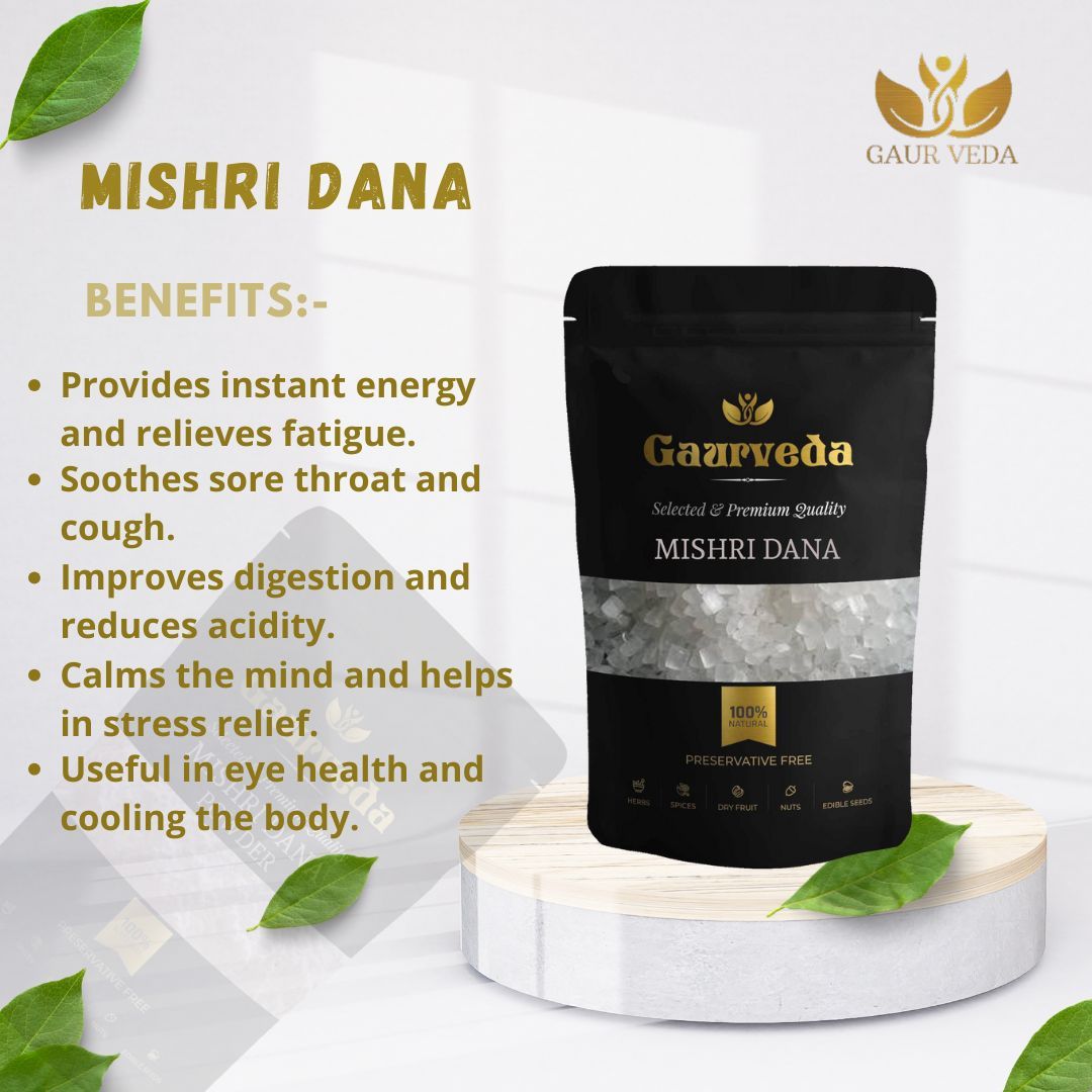 GAURVEDA Mishri Dana 100% Natural & Pure | Traditional Ayurvedic Herb/Seed/Powder | Supports Wellness & Daily Health | Ideal for Herbal Remedies, 100 Grams
