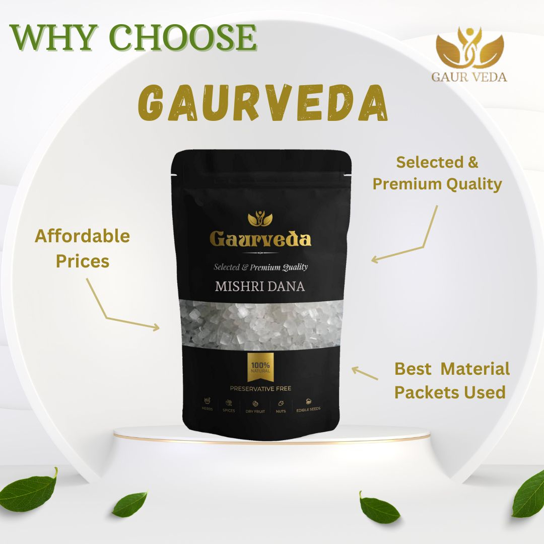 GAURVEDA Mishri Dana 100% Natural & Pure | Traditional Ayurvedic Herb/Seed/Powder | Supports Wellness & Daily Health | Ideal for Herbal Remedies, 100 Grams