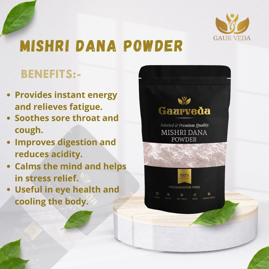 GAURVEDA Mishri Dana Powder 100% Natural & Pure | Traditional Ayurvedic Herb/Seed/Powder | Supports Wellness & Daily Health | Ideal for Herbal Remedies, 100 Grams