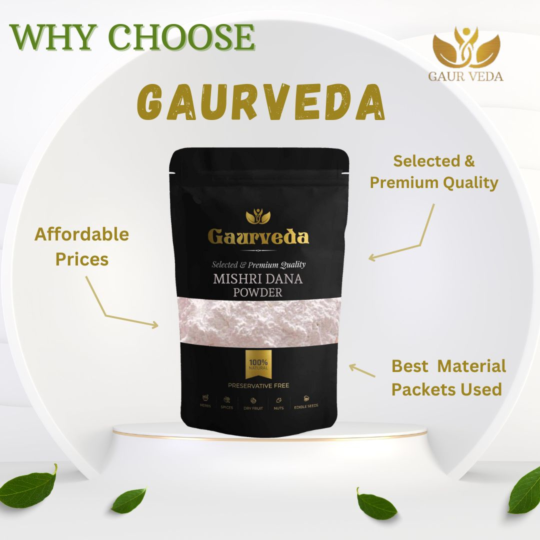 GAURVEDA Mishri Dana Powder 100% Natural & Pure | Traditional Ayurvedic Herb/Seed/Powder | Supports Wellness & Daily Health | Ideal for Herbal Remedies, 100 Grams
