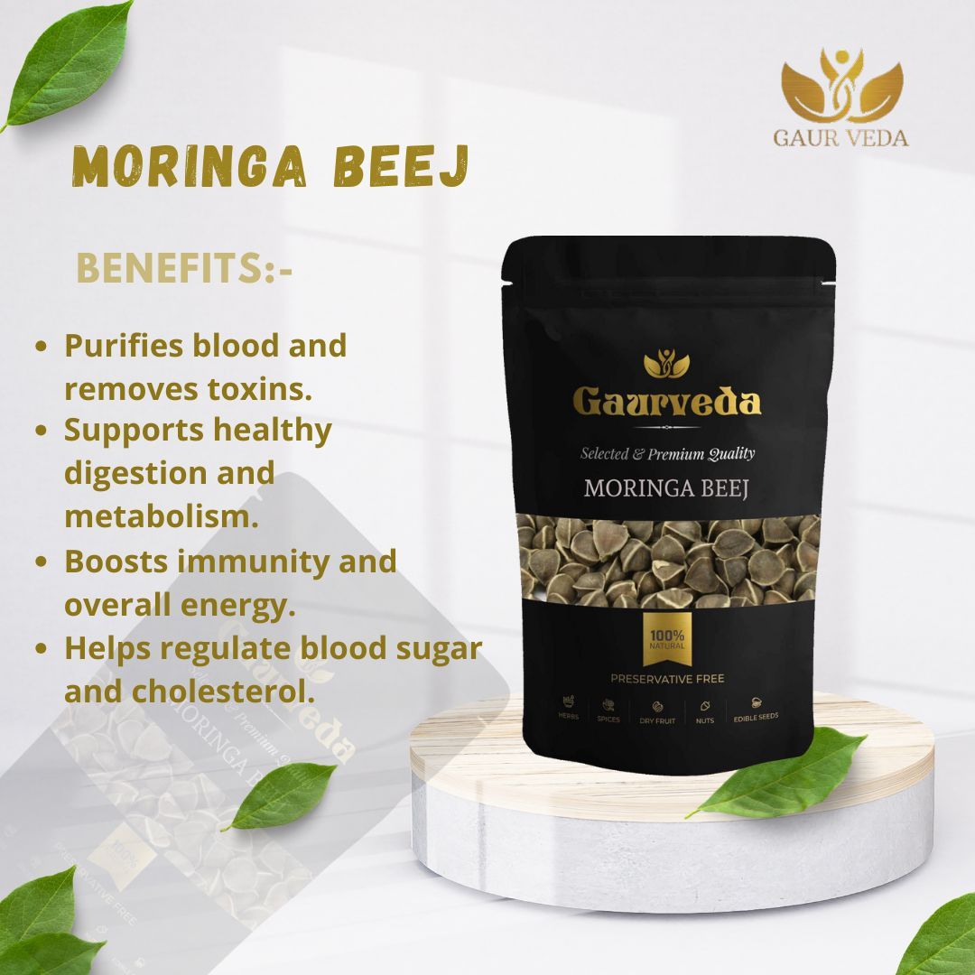 GAURVEDA Moringa Beej (Seeds) - Nutrient-Rich Superfood for Enhanced Wellness, Natural Energy, Immunity Booster & Overall Health - 100% Pure & Natural | 100 Grams