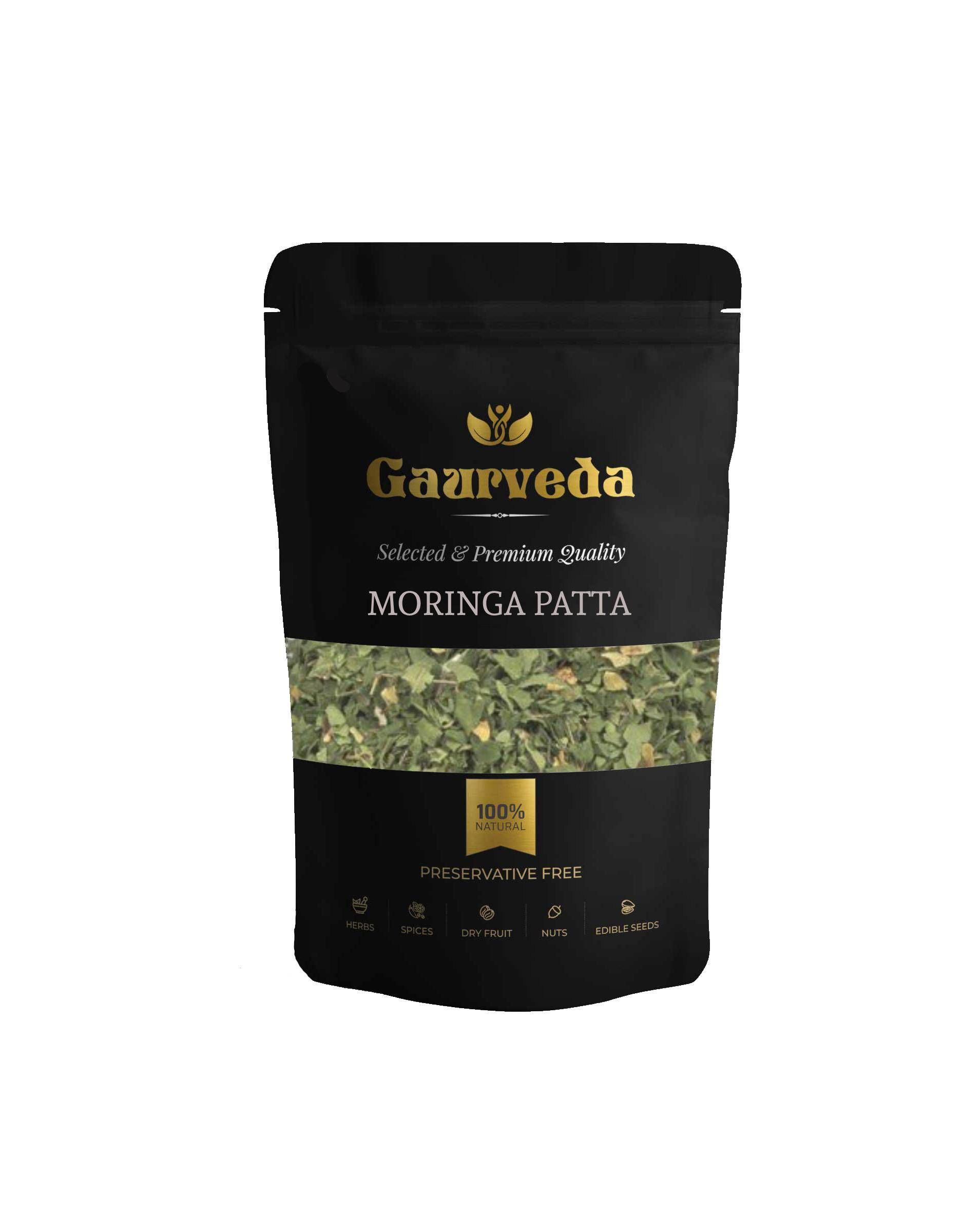GAURVEDA Moringa patta 100% Natural & Pure | Traditional Ayurvedic Herb/Seed/Powder | Supports Wellness & Daily Health | Ideal for Herbal Remedies, 100 Grams
