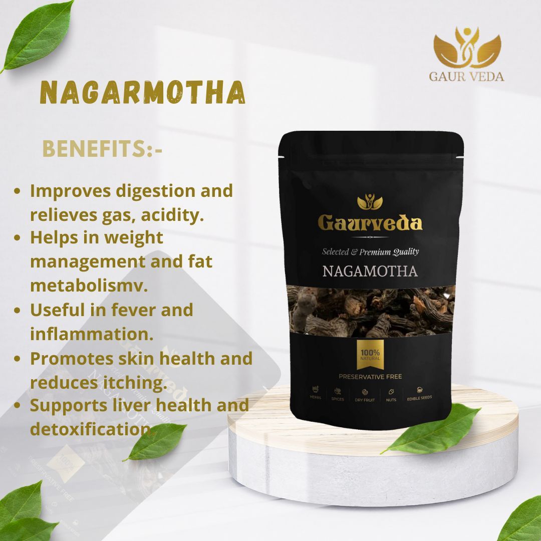 GAURVEDA Nagarmotha 100% Natural & Pure | Traditional Ayurvedic Herb/Seed/Powder | Supports Wellness & Daily Health | Ideal for Herbal Remedies, 250 Grams{139