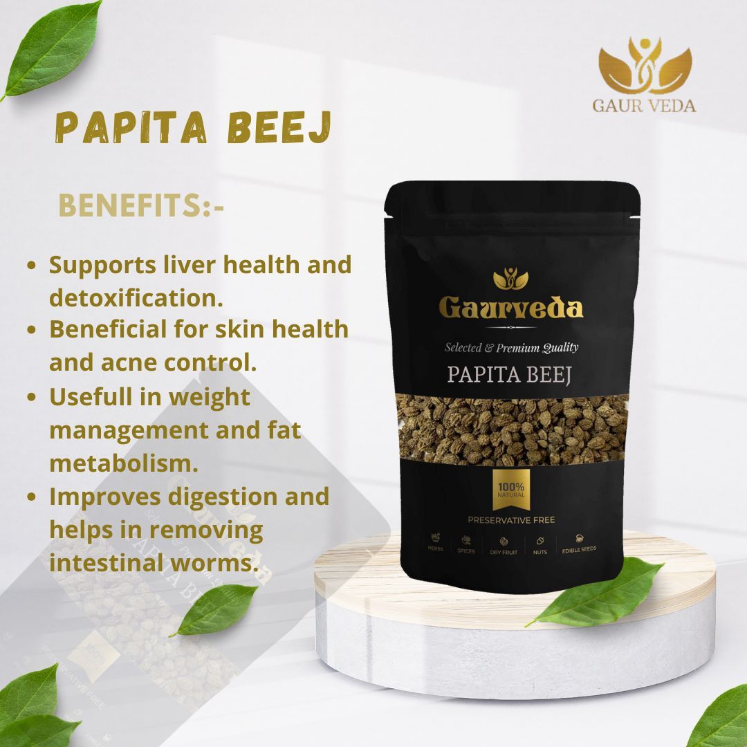 GAURVEDA Papita Beej (Papaya Seeds) - Natural Sun-Dried Seeds for Health & Wellness | Rich in Nutrients & Enzymes | Supports Digestion Naturally | 100 Grams