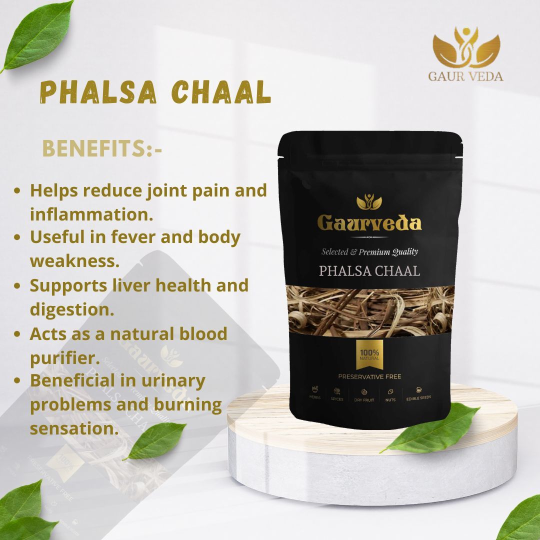 GAURVEDA Phalsa chaal 100% Natural & Pure | Traditional Ayurvedic Herb/Seed/Powder | Supports Wellness & Daily Health | Ideal for Herbal Remedies, 100 Grams