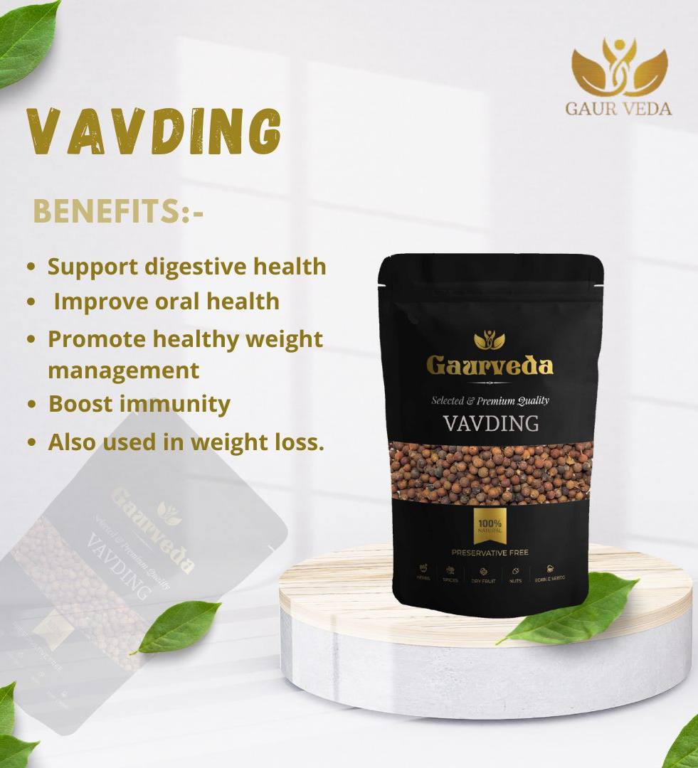 GAURVEDA Baividang - Vavding - Vaividang - Baibidang - Vidanga - Baibadang - Embelia Ribes, Natural (50 Grams)
