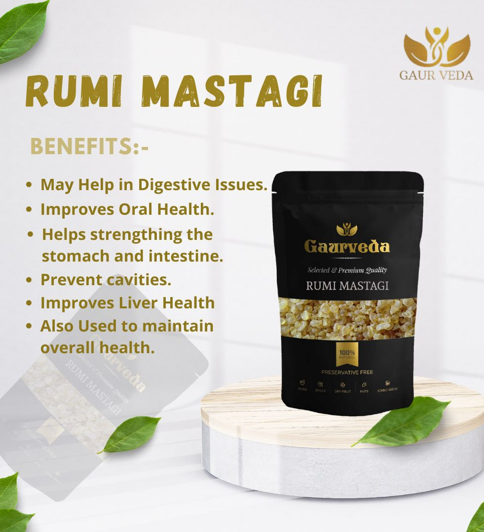GAURVEDA Rumi Mastagi Raw, Pistacia Lenticus Mastic Gum (50 Grams)