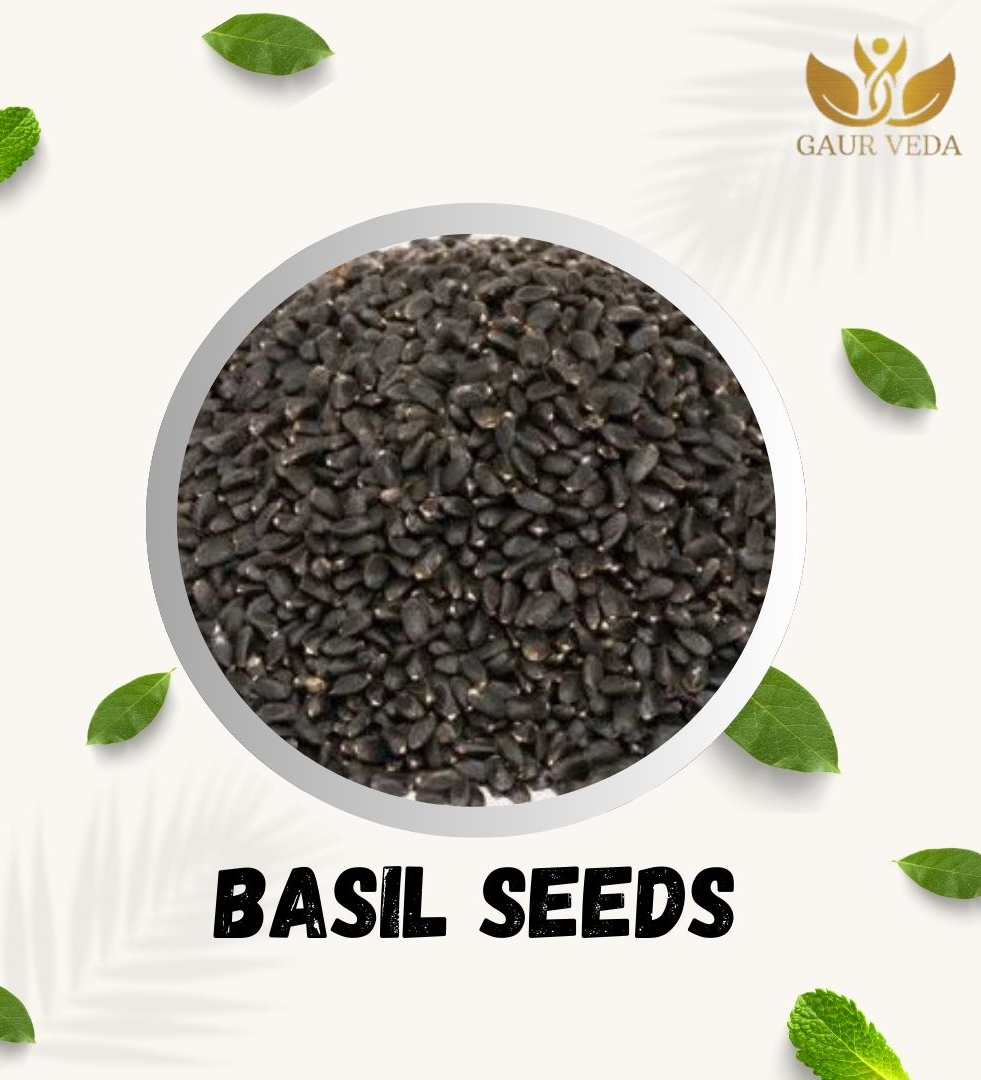 GAURVEDA Chia Seeds, Basil Seeds and Gond Katira Combo Pack (100 Grams Each, Chia Seeds + Basil Seeds + Gond Katira)