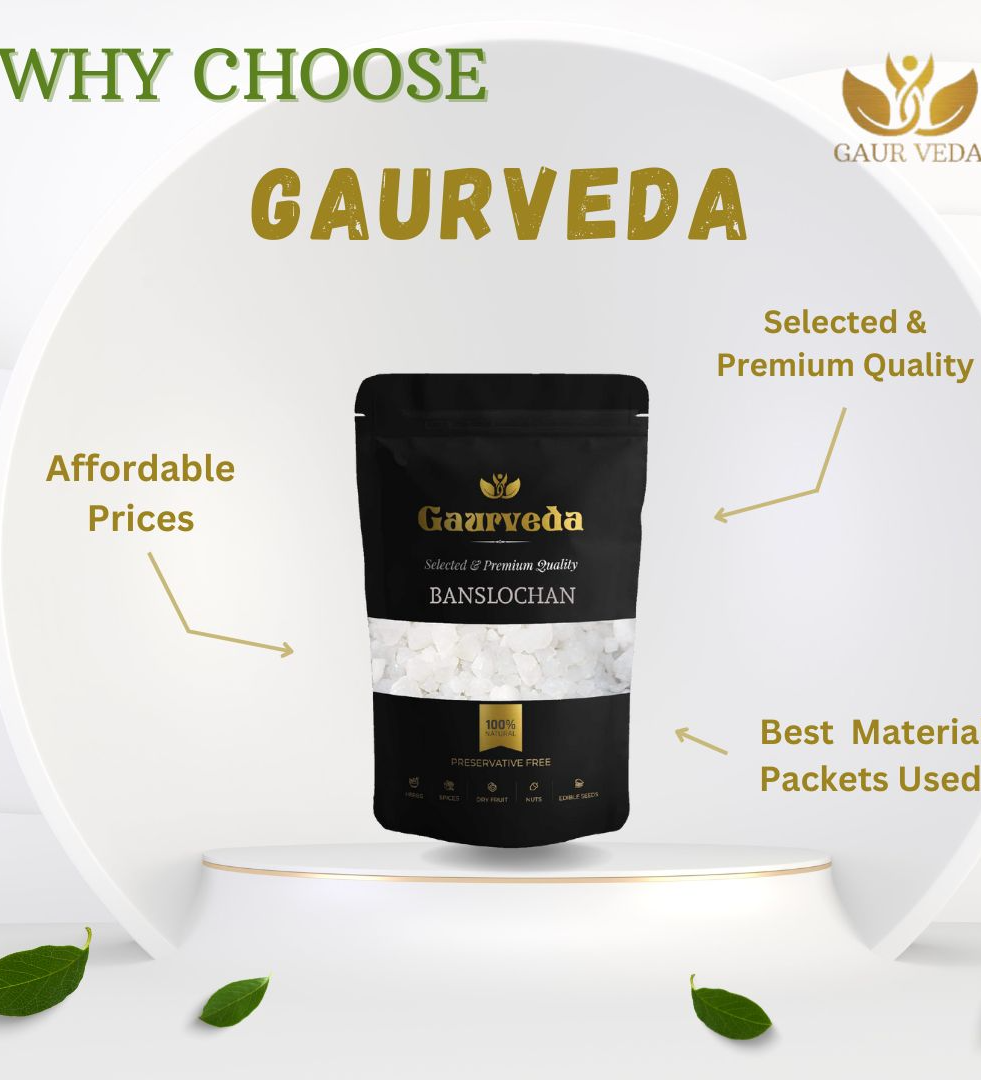 GAURVEDA Banslochan - Vanslochan - Tabashir - Silicic Acid - Pure & Natural (100 Grams)
