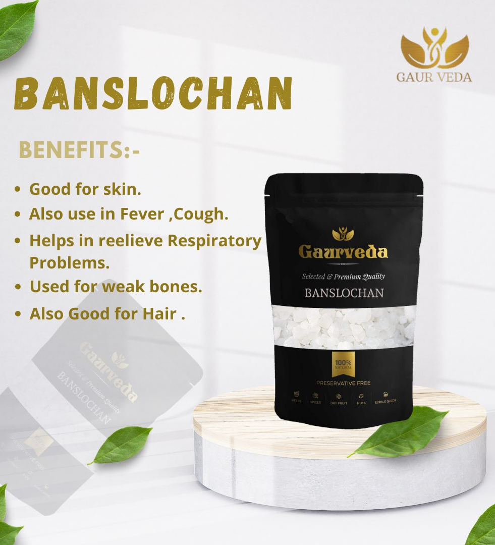 GAURVEDA Banslochan - Vanslochan - Tabashir - Silicic Acid - Pure & Natural (100 Grams)