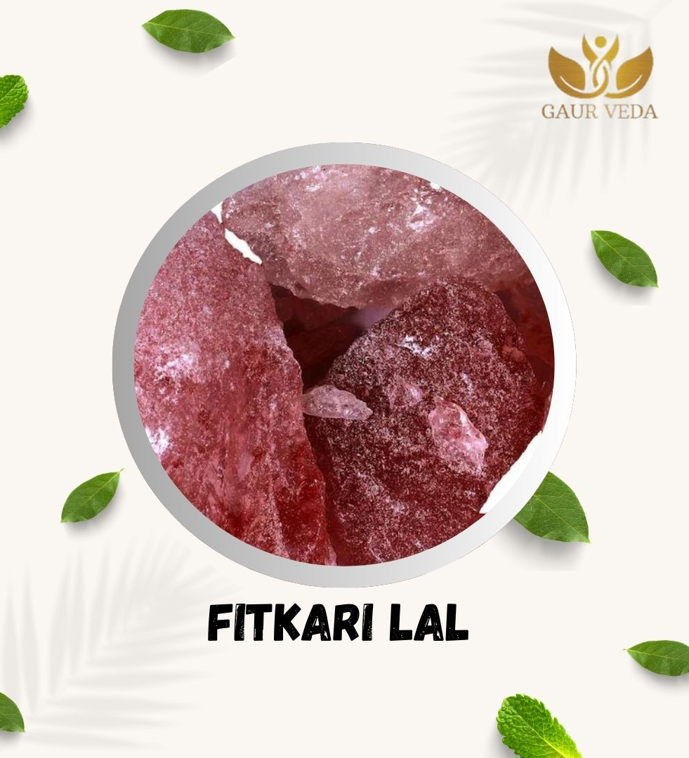 GAURVEDA Fitkari Lal - Phitkari Lal - Potassium Alum - Alum Red - Natural (100 Grams)