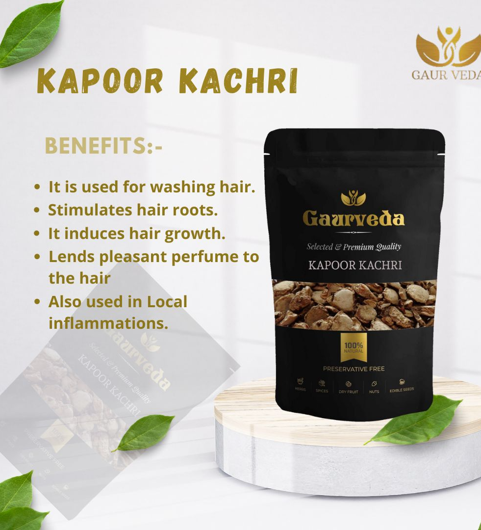 Gaurveda Kapoor Kachri Original - Kapur Kachri - Ekangi - Hedychium Spicatum - Spiked Ginger Lily - Natural (100 Grams)