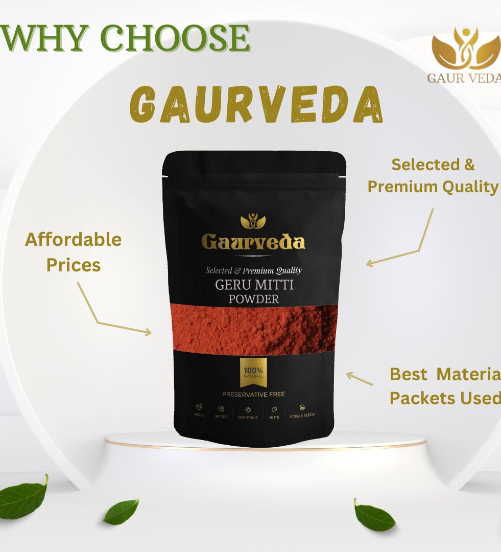 GAURVEDA (900 gm) Geru Mitti Powder - Red Ochre Powder - Pure & Natural