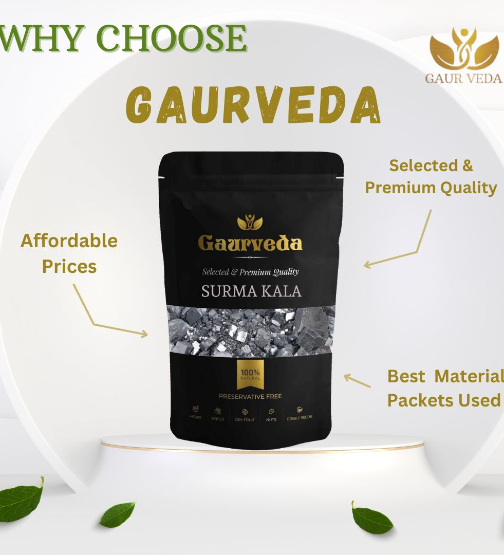 GAURVEDA Surma Kala - Surma Black - Natural (Black, 100 Grams)