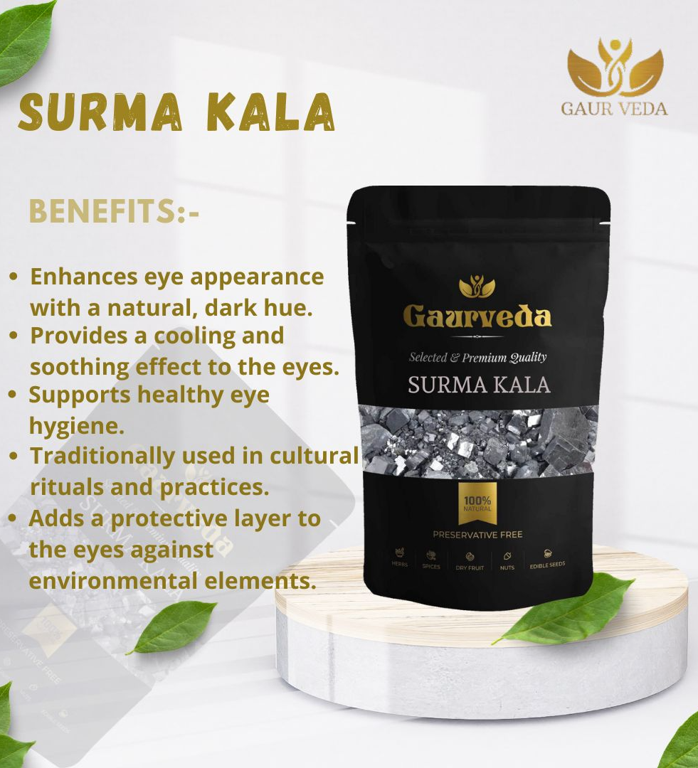 GAURVEDA Surma Kala - Surma Black - Natural (Black, 100 Grams)