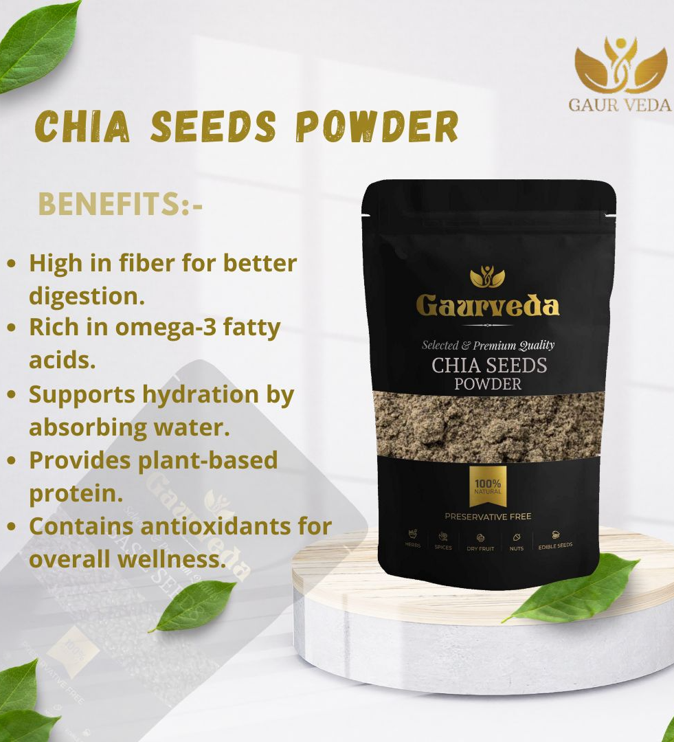 GAURVEDA Chia Seeds Powder (100 Grams, Chia Seeds Powder)