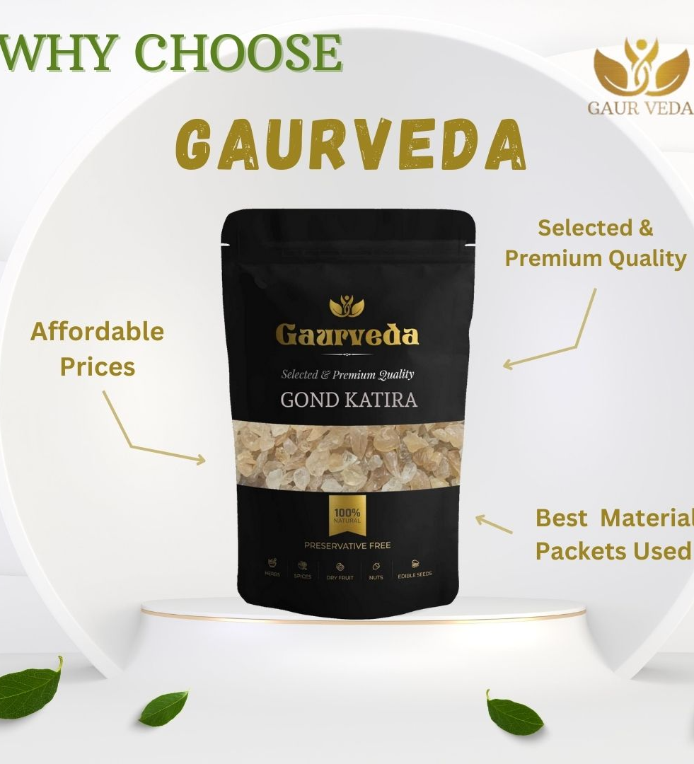 GAURVEDA Premium Gond Katira - Tagracanth - Astragalus Gummifer, Pure & Natural (100 Grams )