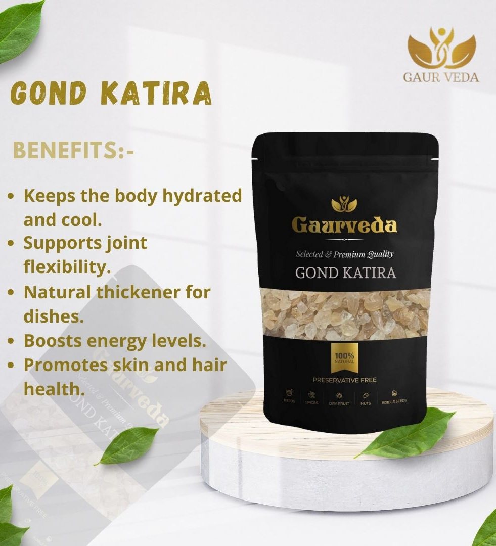 GAURVEDA Premium Gond Katira - Tagracanth - Astragalus Gummifer, Pure & Natural (100 Grams )