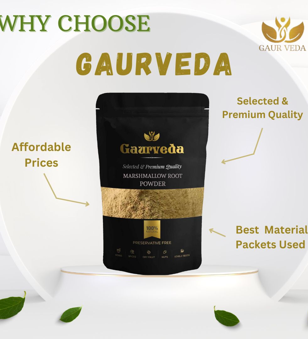 Gaurveda Marshmallow Root Powder ( 100 Gm ) - Althaea Officinalis Powder - Pure & Natural