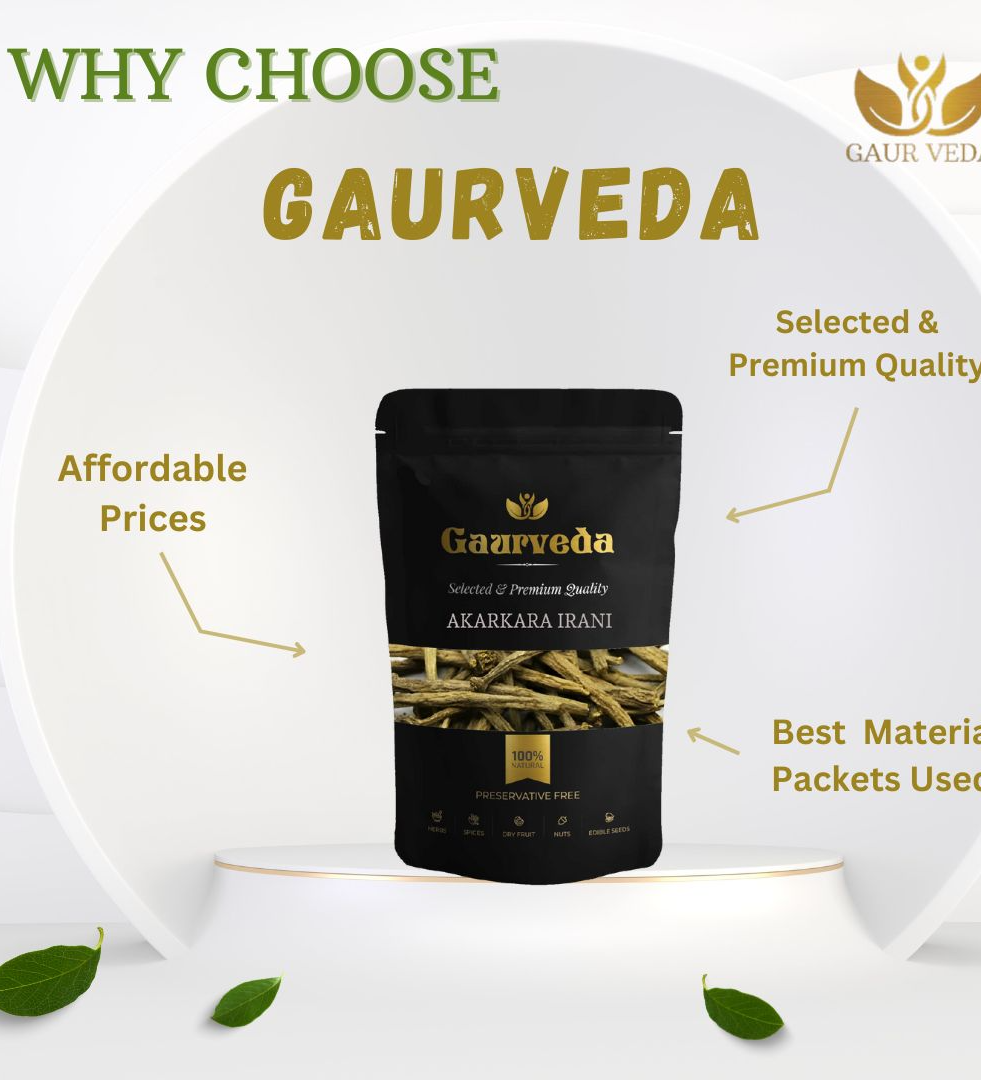 Gaurveda Akarkara Irani - Akarkara Asli - Anacyclus Pyrethrum - Pellitory Root - Selected Quality Raw Herb (25 Grams)
