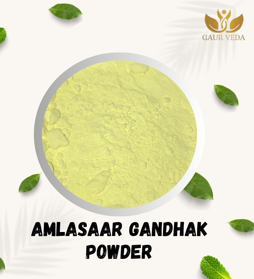 Gaurveda Amlasar Gandhak Powder - Yellow Sulphur Powder - Pure (100 Grams)