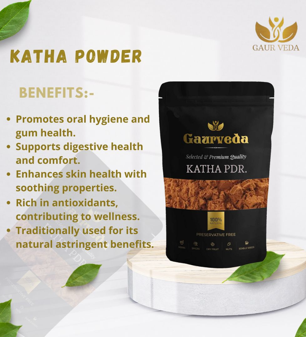 GAURVEDA Katha Powder (300gm) for Hair Growth | Kattha Powder | Katha for Pan | Acacia Catechu Pdr. For Paan | Pure & Natural