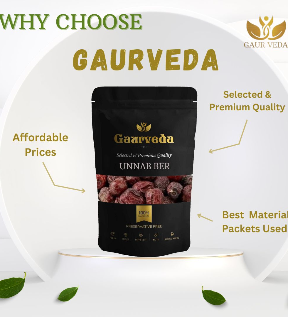 Gaurveda Unnab Ber Red Jujube, Zizyphus Sativa Gaetn (100 Grams)