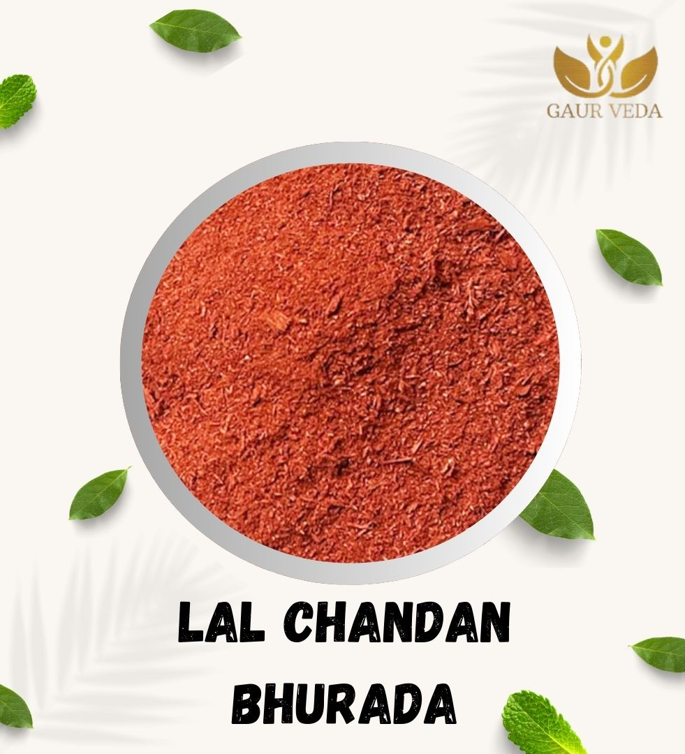 Gaurveda Lal Chandan Bhurada - Red Sandalwood Bhurada - Chandan Rakt Bhurada - Pure & Natural (50 Grams)