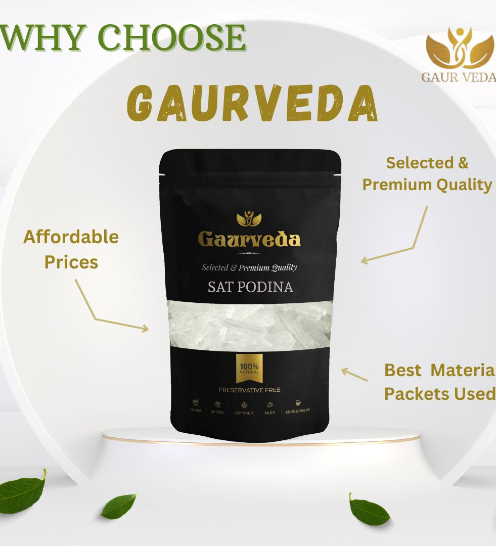 Gaurveda Sat Podina - Sat Pudina - Menthol - Peppermint - Clean - Quality (50 Grams)