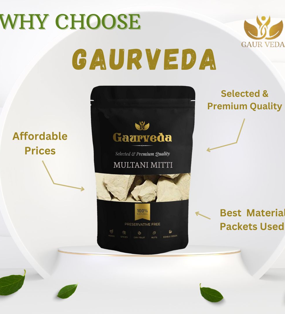 Gaurveda Multani Mitti - Fullers Earth - Multani Soil - For Face Pack - Hair Pack - Pure & Natural (200 Grams)
