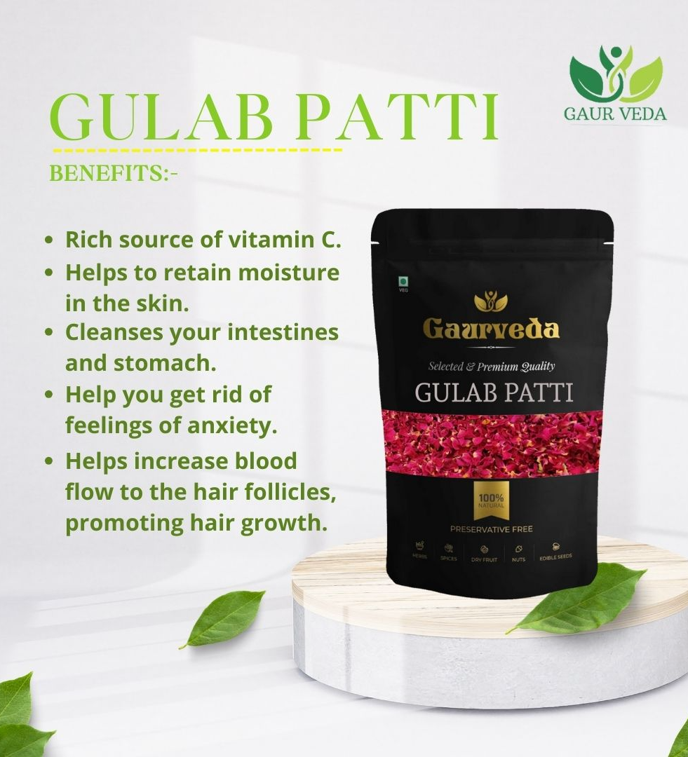 Gaurveda Rose Petals - Gulab Patti - Good for Skin Care(50 Grams)