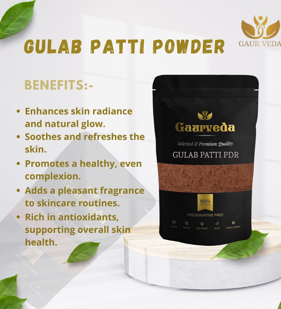 Gaurveda Rose Petals Powder - Gulab Patti - Powder Good for Skin Care(100 Grams)