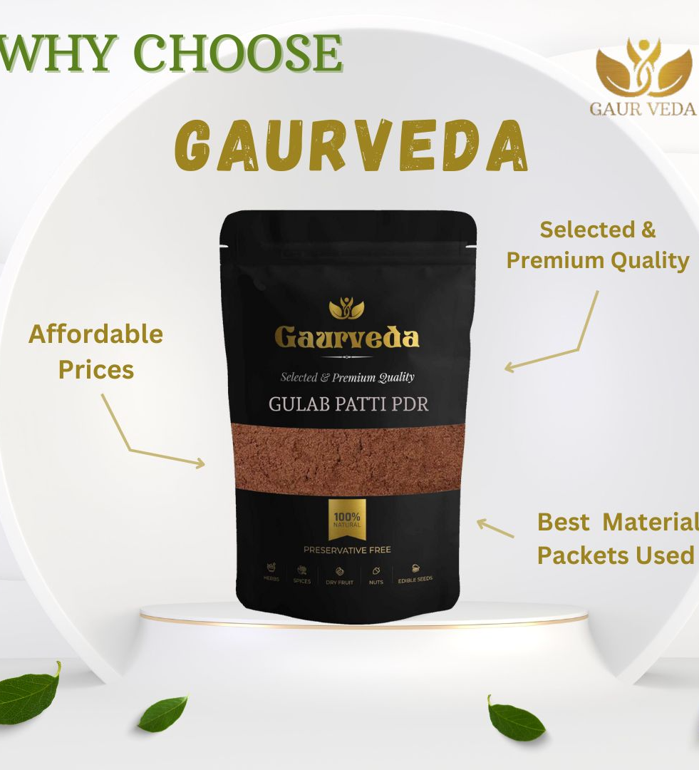 Gaurveda Rose Petals Powder - Gulab Patti - Powder Good for Skin Care(100 Grams)