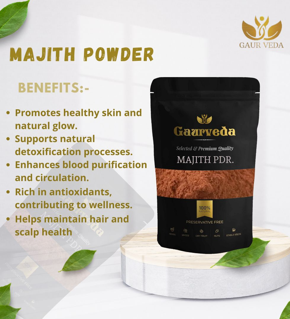 GAURVEDA Manjistha Root - Majith Powder, Pure & Natural (100 Grams)