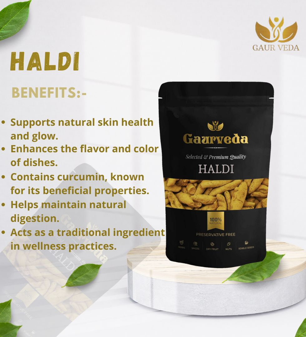 Gaurveda Haldi Whole - Turmeric (100 Grams)