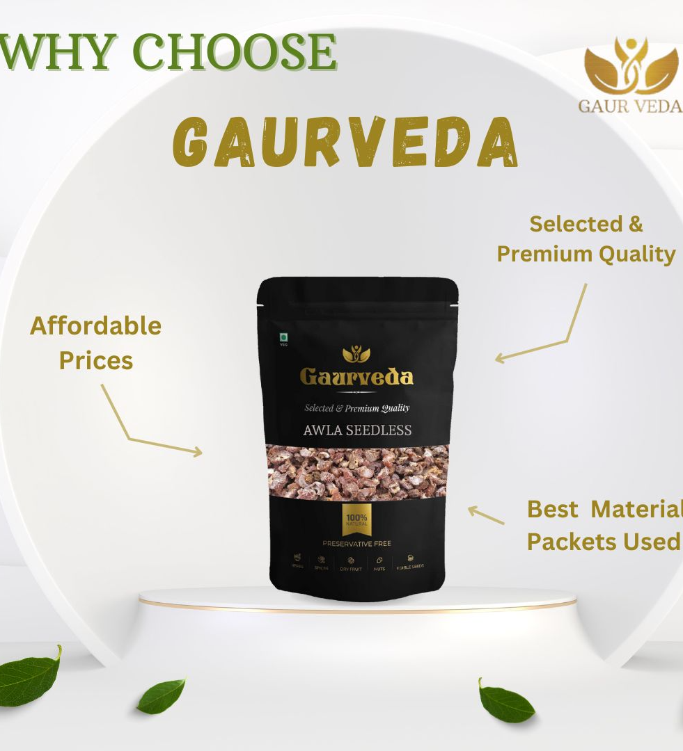 Gaurveda Amla (Awla) For Hair Growth - Ideal for Hair, Eating, Drinking & Skin (100 Grams)