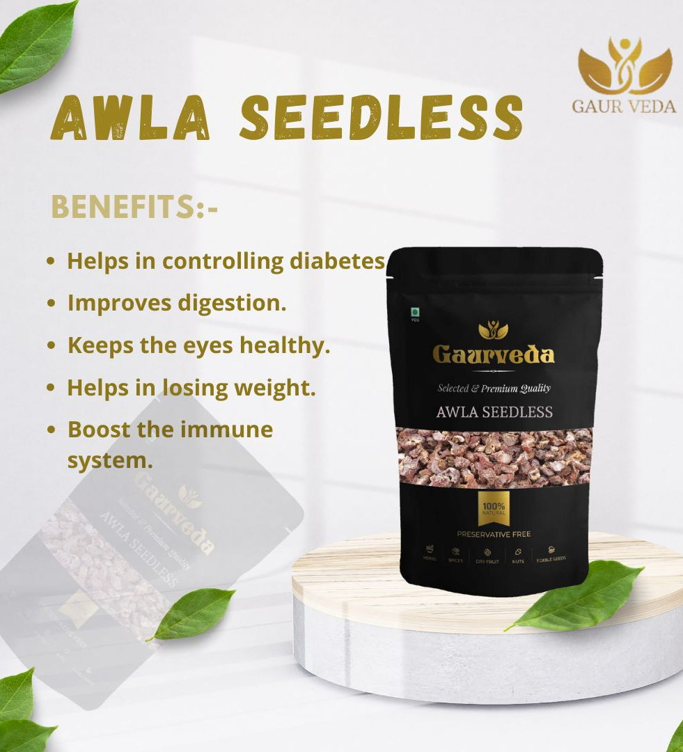 Gaurveda Amla (Awla) For Hair Growth - Ideal for Hair, Eating, Drinking & Skin (100 Grams)
