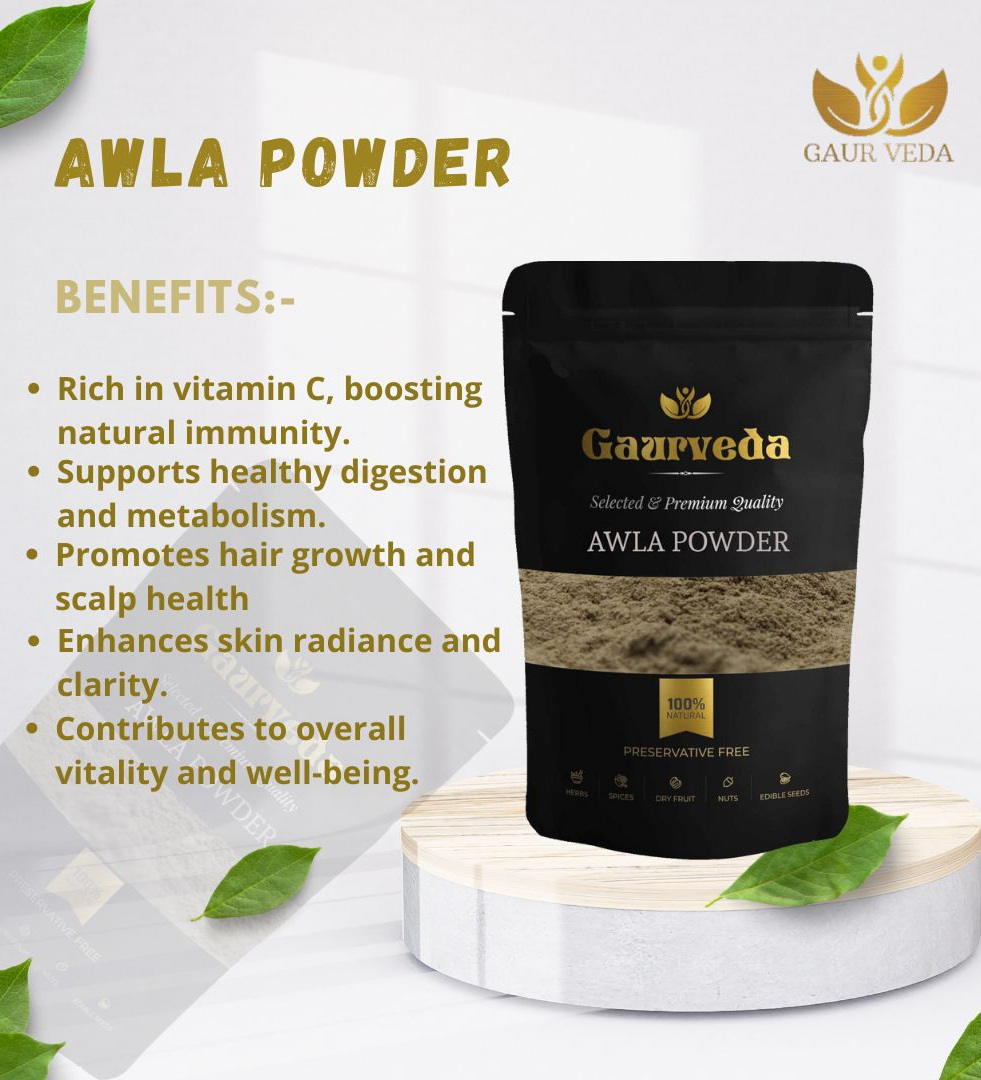 Gaurveda Amla (Awla) Powder For Hair Growth - Ideal for Hair, Eating, Drinking & Skin (100 Grams)