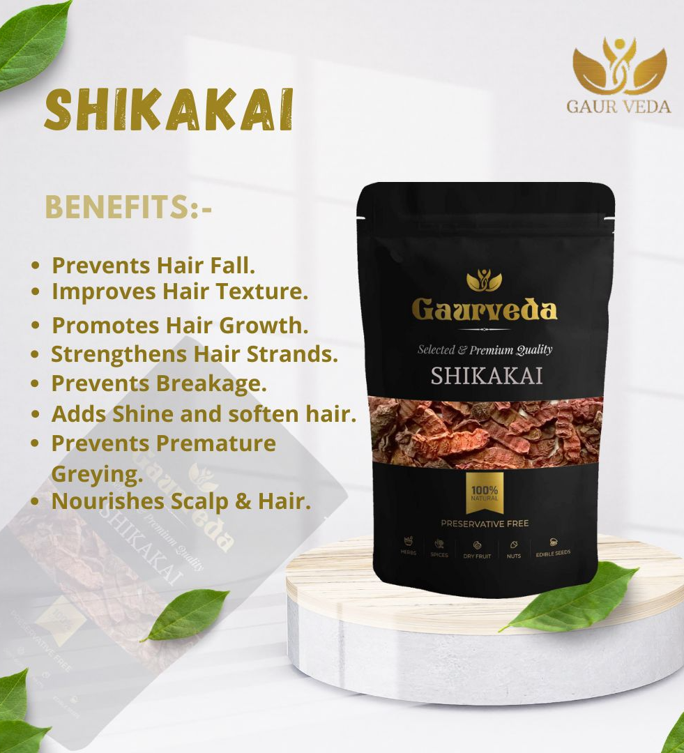 Gaurveda Shikakai - Soap Pod - Acacia Concinna . - Pure & Natural (100 Grams)
