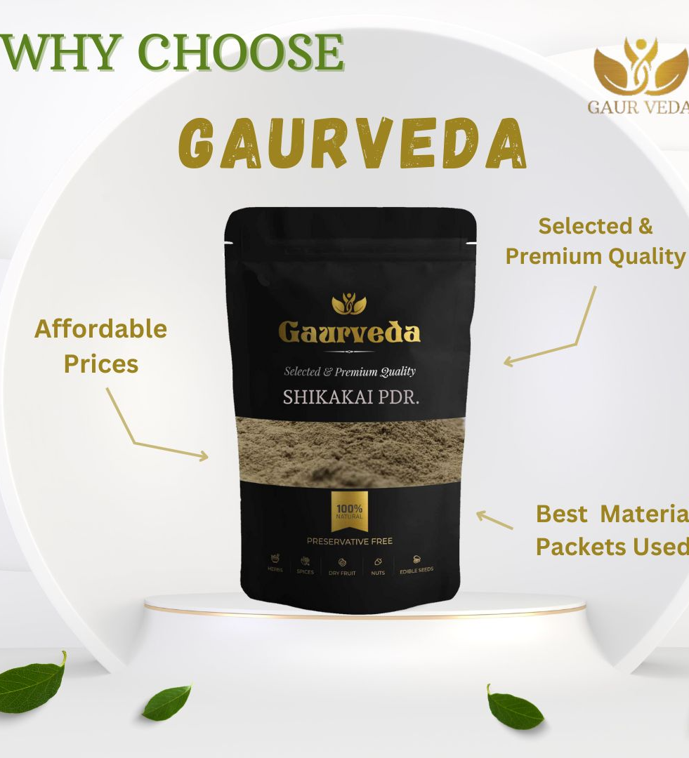 Gaurveda Shikakai Powder - Soap Pod Powder - Acacia Concinna Pdr. - Pure & Natural (100)